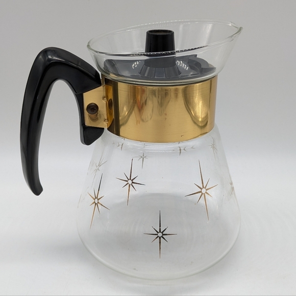 Vintage Corning Atomic Starburst 60s Glass Coffee Carafe - Picture 1 of 8
